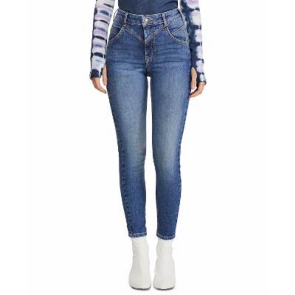 We The Free Riley Skinny Jeans Womens 25 Blue Denim Daybreak Seamed High Rise - Picture 12 of 16